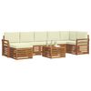 vidaXL Ecksofa Set mit Kissen 8 pcs Natur und Creme Massivholz Akazie