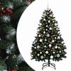 vidaXL K&uuml;nstlicher Weihnachtsbaum, Gr&uuml;n mit Kugel 150 cm 150 LEDs