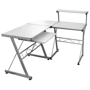 vidaXL Eck-Computertisch Wei&szlig; 132x112x99 cm Holzwerkstoff