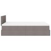 vidaXL Ottoman-Bett mit Matratze & LEDs Taupe 120x200 cm Stoff