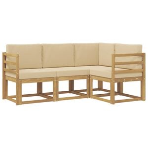 vidaXL Outdoor-Sofagarnitur 4 stk. Wei&szlig; und Beige