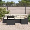 vidaXL Garten-Sofa-Set mit Kissen mit Speicher 6 pcs Schwarz und Creme
