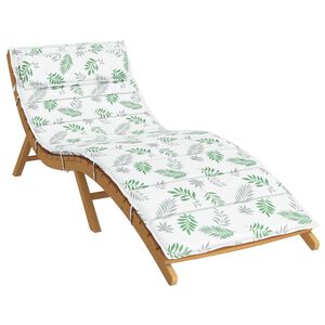 vidaXL Sonnen-Lounger Kissen Wei&szlig; und Gr&uuml;n 180 x 60 x 4 cm