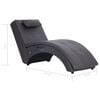 vidaXL Massage Chaiselongue mit Kissen Grau Kunstleder