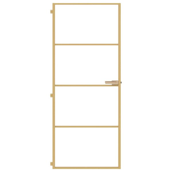 vidaXL Innent&uuml;r Schlank Golden 83x201,5 cm Hartglas und Aluminium