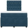 vidaXL Boxspringbett mit Matratze Dunkelblau 120x200 cm Samt