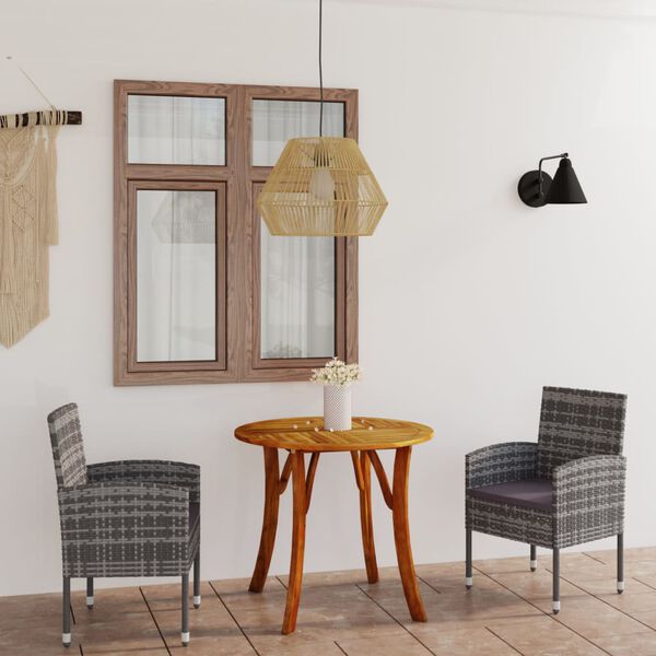 vidaXL 3-tlg. Garten-Essgruppe Anthrazit