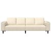 vidaXL Stoffsofa mit Kissen Creme 208 cm Cordstoff