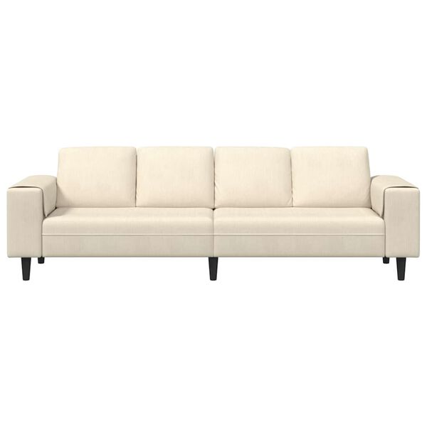 vidaXL Stoffsofa mit Kissen Creme 208 cm Cordstoff