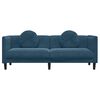 vidaXL Sofa mit Kissen 3-Sitzer Blau Samt