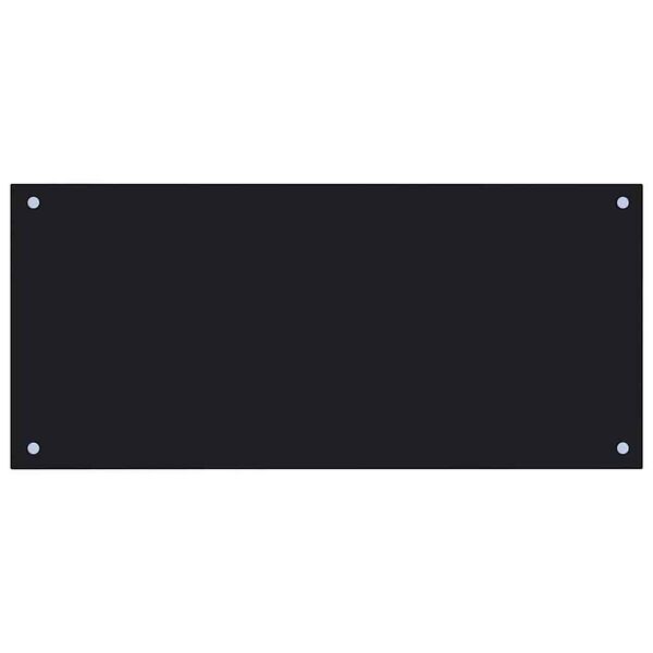 vidaXL K&uuml;chenr&uuml;ckwand 2 pcs Schwarz 90 x 40 cm Geh&auml;rtetes Glas