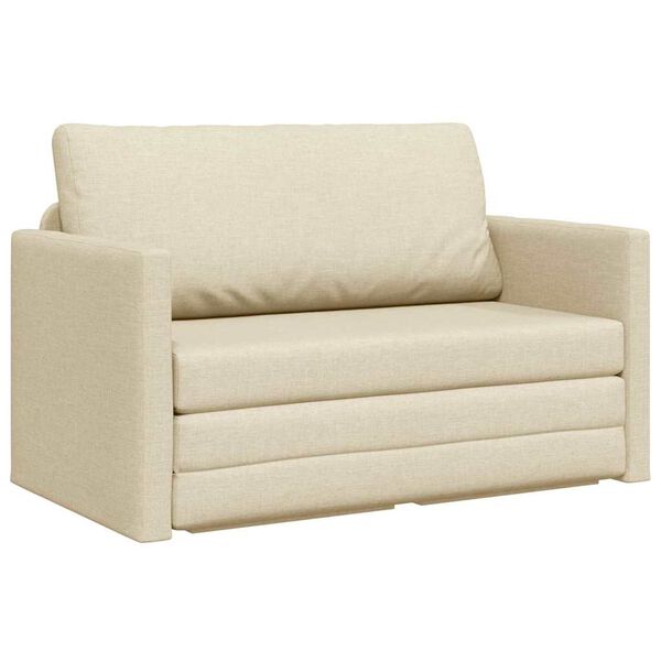 vidaXL Schlafsofa 110cm Creme Stoff
