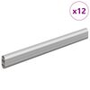 vidaXL Kleiderstange 12 pcs Silber 764 x 15 x 29 mm Aluminiumlegierung
