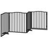 vidaXL 4-tlg. Hundetor mit T&uuml;r Faltbar Schwarz 320 cm Pappelholz