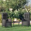 vidaXL Gartenstühle 2 Stk. Poly Rattan Schwarz