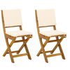 vidaXL Au&szlig;en Bistro-St&uuml;hle 2 pcs Cremewei&szlig; Massivholz Akazie