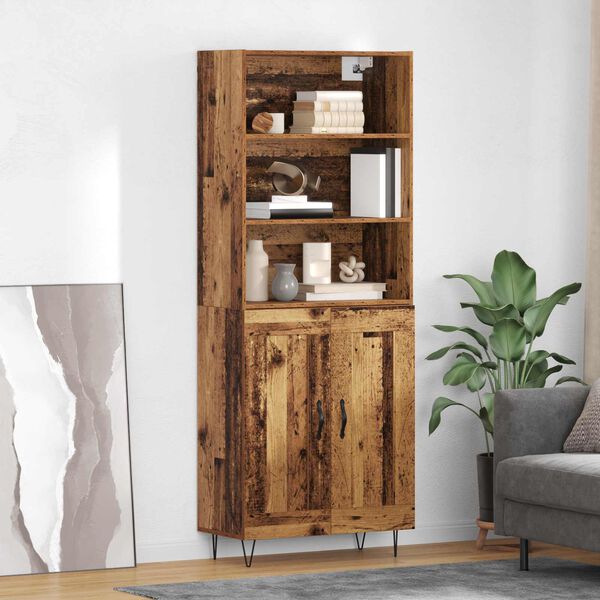 vidaXL Highboard 2 pcs Altholz Holzwerkstoff