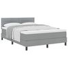 vidaXL Boxspringbett mit Matratze Hellgrau 140 x 190 cm Stoff
