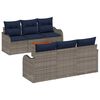 vidaXL Gartensofa-set 7 stk. Grau Poly-Rattan