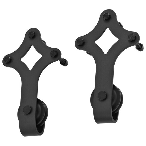 vidaXL Schiebet&uuml;rbeschlag-Set SKIEN 183 cm Stahl Schwarz
