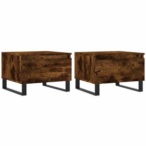 vidaXL Couchtische 2 Stk. R&auml;uchereiche 50x46x35 cm Holzwerkstoff