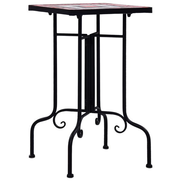 vidaXL Beistelltisch Mosaik Keramik Terracotta und Wei&szlig;