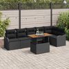 vidaXL Garten-Sofa-Set mit Speicher 7 pcs Schwarz Poly Rattan