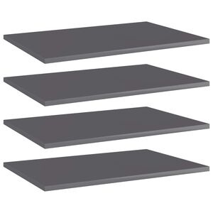 vidaXL B&uuml;cherregal-Bretter 4 Stk. Hochglanz-Grau 60x40x1,5 cm