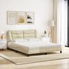 vidaXL Bett mit Matratze "Hvar" Creme 160x200 cm Stoff