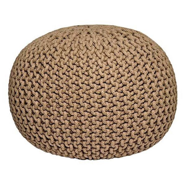 LABEL51 Pouf Gestrickt Baumwolle M Beige