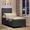 vidaXL Boxspringbett mit Matratze mit LED Dunkelgrau 80 x 200 cm Stoff