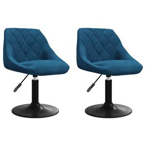 vidaXL Esszimmerst&uuml;hle 2 Stk. Drehbar Blau Samt