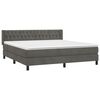 vidaXL Boxspringbett mit Matratze Dunkelgrau 180x200 cm Samt