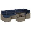 vidaXL Gartensofa-set 8 stk. Grau Poly Rattan