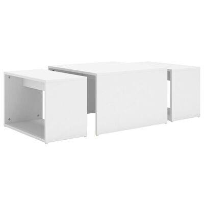 vidaXL 3-tlg. Satztisch-Set Weiß 60x60x38 cm Holzwerkstoff