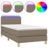 vidaXL Boxspringbett mit Matratze & LED Taupe 90x190 cm Stoff