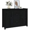 vidaXL Sideboard Schwarz 100x35x74 cm Massivholz Kiefer