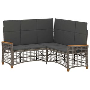 vidaXL Garten Liegesofa Set 5-Sitzanzahl Grau und Dunkelgrau