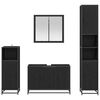 vidaXL Badezimmerm&ouml;bel-Set 4 pcs Schwarz Eichen-Optik Holzwerkstoff