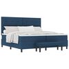 vidaXL Boxspringbett mit Kopfteil Blau 200 x 200 cm Stoff
