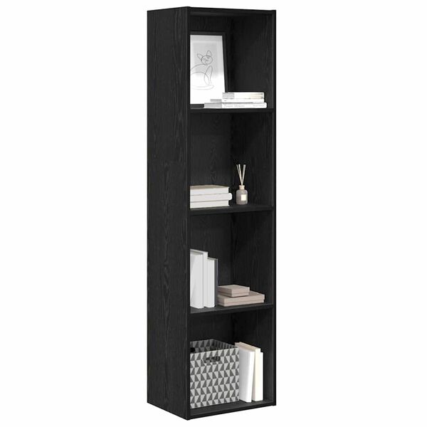 vidaXL B&uuml;cherregal Schwarz Eichen-Optik 40 x 30 x 152 cm Holzwerkstoff