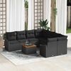 vidaXL Gartensofa-set mit Kissen 9 pcs Schwarz Poly-Rattan