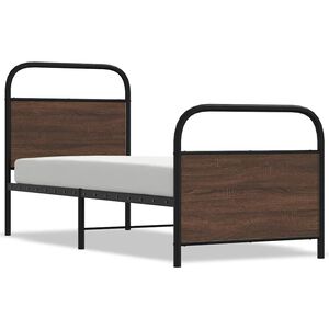 vidaXL Bettgestell ohne Matratze 75x190 cm Braun Eichen-Optik