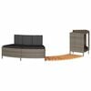 vidaXL Whirlpool-Umrandung Grau Poly Rattan und Massivholz Akazie