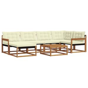 vidaXL Outdoor-Sofagarnitur 7 stk. 6-Sitzer Natur und Creme