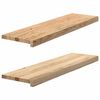 vidaXL Fensterb&auml;nke 2 Stk. Unbehandelt 90x25x2 cm Massivholz Eiche