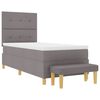 vidaXL Boxspringbett mit Matratze mit Kopfteil Taupe 90 x 200 cm Stoff