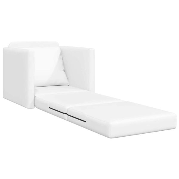 vidaXL Schlafsofa 60cm Wei&szlig; Kunstleder