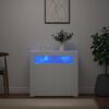 vidaXL Sideboard mit LED-Leuchten Wei&szlig; 80x35x75 cm