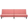 vidaXL Schlafsofa 2-Sitzer mit Fu&szlig;hocker Rosa Samt